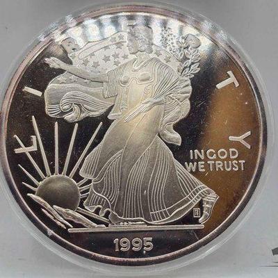 #2028 • 1995 Silver Eagle One Troy Pound .999 Fine Silver with Certificate of Authenticity
