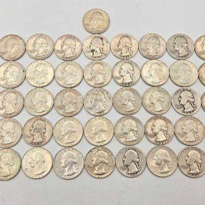 #1890 • (51) Washington Quarters, 348g
