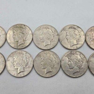 #1772 • (10) 1923 Silver Peace Dollars
