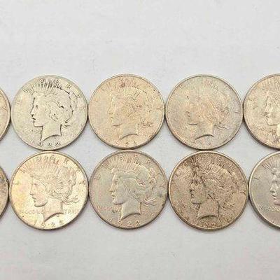 #1716 • (10) 1922 Peace Silver Dollar
