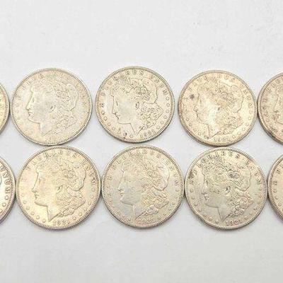 #1614 • (10) San Francisco 1921 Morgan Silver Dollars
