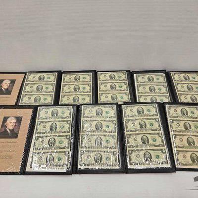 #1046 • (12) Albums of Uncirculated & Uncut $2 Dollar Bank Notes
