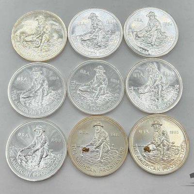 #2124 • 1(9) 983-1985 The American Prospector Silver Round .999

