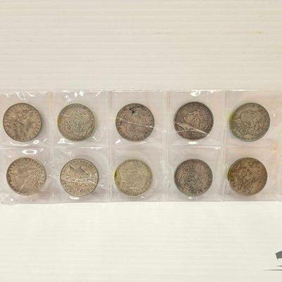 #1682 • (10) Morgan Silver Dollars
