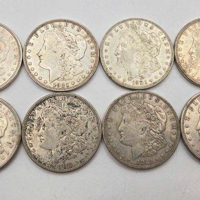 #1626 • (8) 1921 Denver Morgan Silver Dollars
