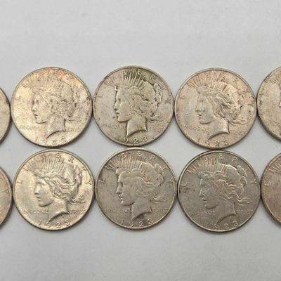 #1748 • (10) San Francisco 1923 Peace Silver Dollar
