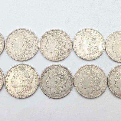 #1612 • (10) San Francisco 1921 Morgan Silver Dollars
