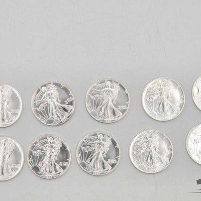 #2080 • 10 Silver Eagle 1 Troy Oz Coins
