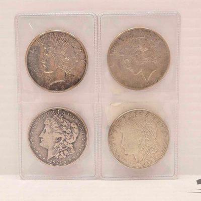#1660 • (4) 1921 & 1923 Morgan Silver Dollars
