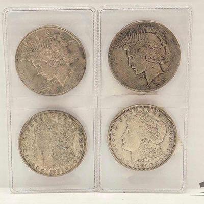 #1662 • (4) Morgan Silver Dollars
