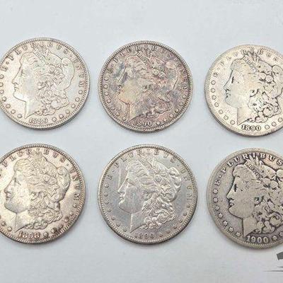 #1580 • (6) San Francisco 1889-1900 Morgan Silver Dollars
