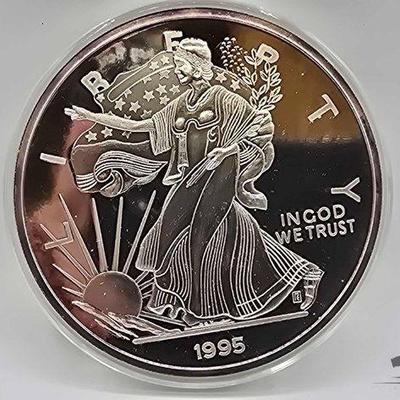 #2018 • 1995 Silver Eagle One Troy Pound .999 Fine Silver with Certificate of Authenticity
