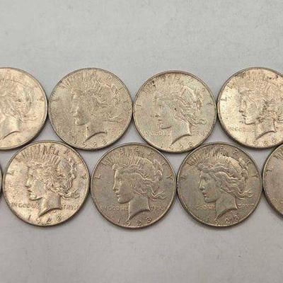 #1808 • (9) 1928 Silver Peace Dollars
