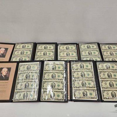 #1048 • (9) Albums of Uncut $2 Dollar Banknotes
