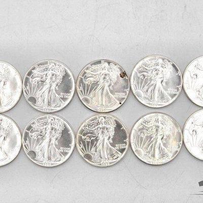 #2068 • 10 Silver Eagle Coins
