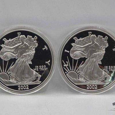 #2040 • 2 Half Pound Silver Eagle .999 Fine Silver Coins with CoA
