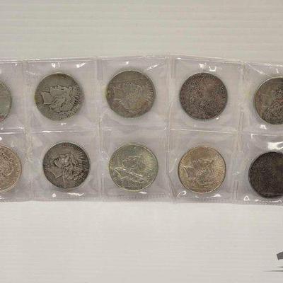 #1684 • (10) Morgan Silver Dollars
