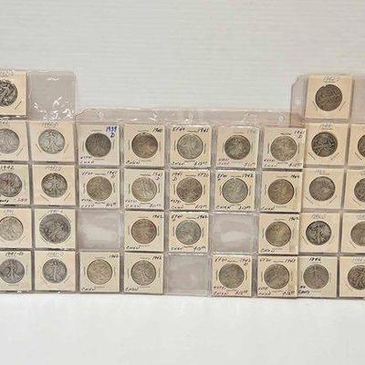 #1878 • (49) Silver Walking Liberty Half Dollar
