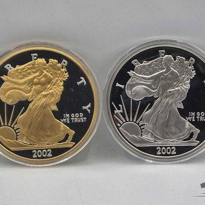 #2036 • 2 Half Pound Silver Eagle .999 Fine Silver Coins with CoA
