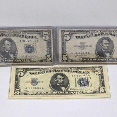 #1036 • (3) $5 Silver Certificate

