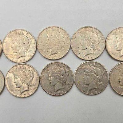 #1744 • (10) 1923 Peace Silver Dollar
