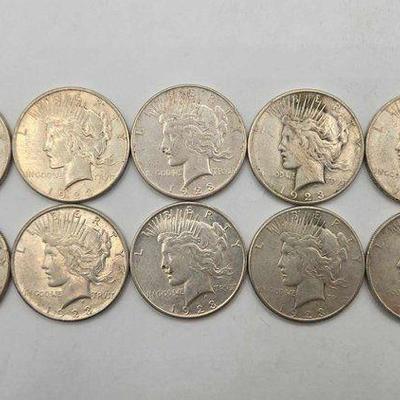 #1762 • (10) 1923 Peace Silver Dollar
