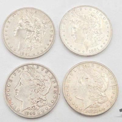 #1566 • (4) New Orleans 1881-1885 Morgan Silver Dollars
