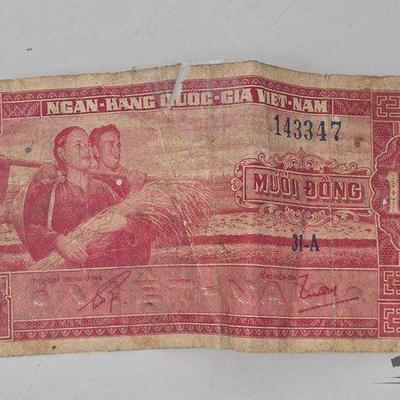 #1938 • South Vietnam Mươi Ðông $10 Banknote
