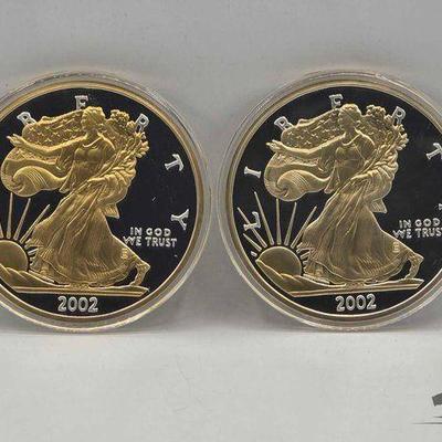 #2034 • 2 Half Pound Silver Eagle .999 Fine Silver Coins with CoA
