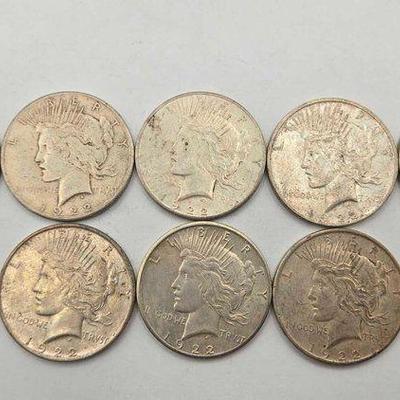 #1710 • (10) 1922 Peace Silver Dollar
