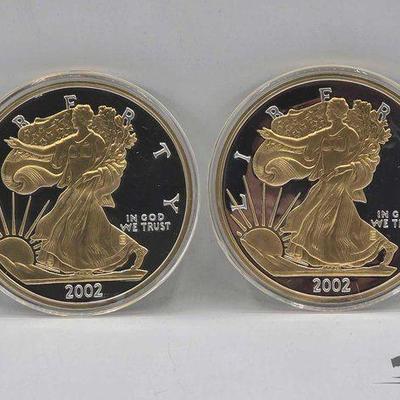 #2044 • 2 Half Pound Silver Eagle .999 Fine Silver Coins with CoA
