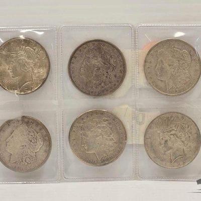 #1666 • (6) Morgan Silver Dollars
