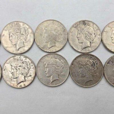 #1778 • (10) 1923 Silver Peace Dollars
