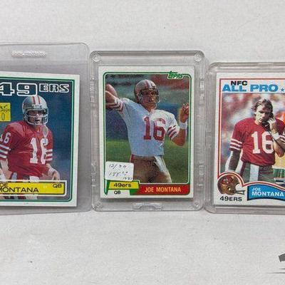 #2536 • (3) Joe Montana TOPPS Trading Cards
