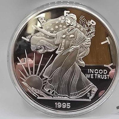 #2020 • 1995 Silver Eagle One Troy Pound .999 Fine Silver with Certificate of Authenticity
