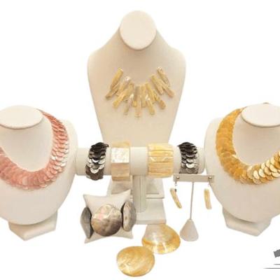 #850 • Mother Of Pearl Necklaces, Earrings & Bracelets, 573g
