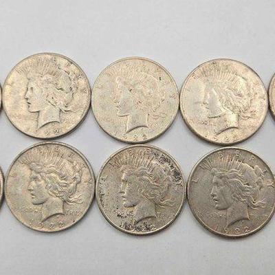 #1738 • (10) 1922 Peace Silver Dollar

