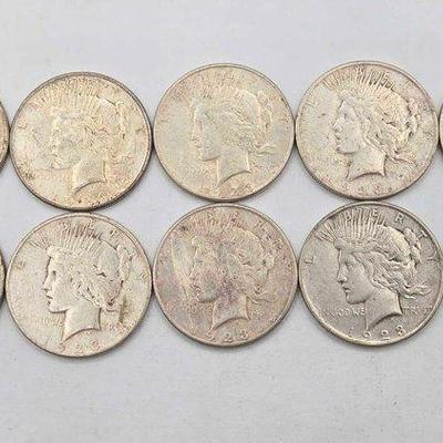 #1774 • (10) 1923 Silver Peace Dollars

