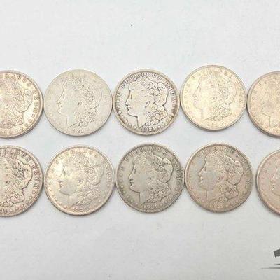 #1616 • (10) San Francisco 1921 Morgan Silver Dollars
