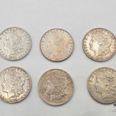 Sale Photo Thumbnail #81: #1544 • (6) Philadelphia 1880-1921 Morgan Silver Dollars
