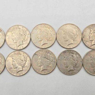#1750 • (10) 1923 Peace Silver Dollar
