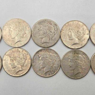 #1754 • (10) 1923 Peace Silver Dollar
