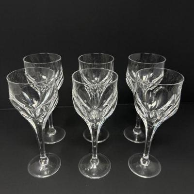 Set of 6 Atlantis Evora Style Crystal Wine Glasses	