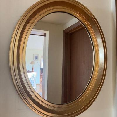 Vintage Gold Gilt Oval Mirror	