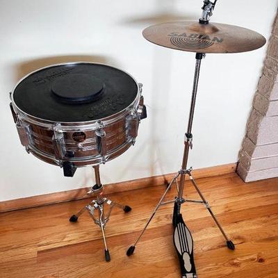Drum Kit Set: Cannon Snare, Sabian Hi-Hat, & Practice Pad	