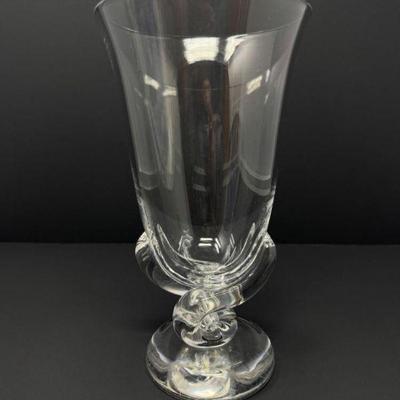 Signed Steuben Clear Crystal Twist Vase	