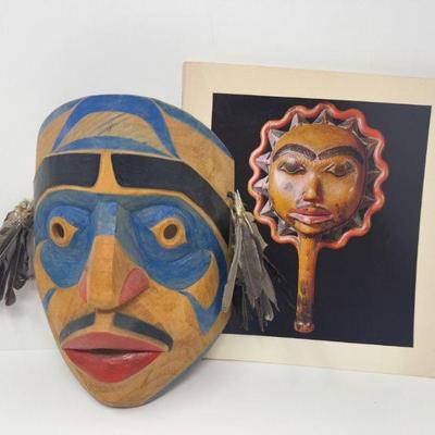 1978 Signed Tribal Mask by J. Ferrier + Arts of the Raven Book	