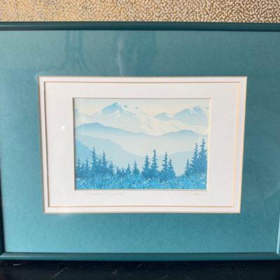 Ellen Samms Burtner Mountain Landscape Print – Signed Reproduction	