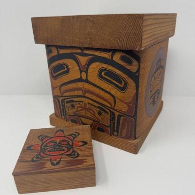 Handcrafted NW Coast Cedar Boxes – Signed J. Ferrier 1979 & Other	