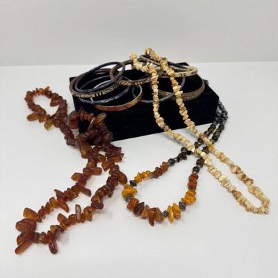 Baltic Amber & Beaded Necklaces + Assorted Bangles	